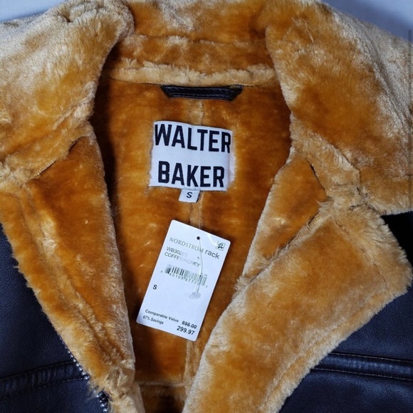 🏁 Walter Baker Mandie Coffee & Honey Genuine Leather Jacket / Coat 🍯🧸🔥 - Picture 5 of 11